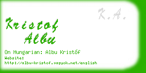 kristof albu business card